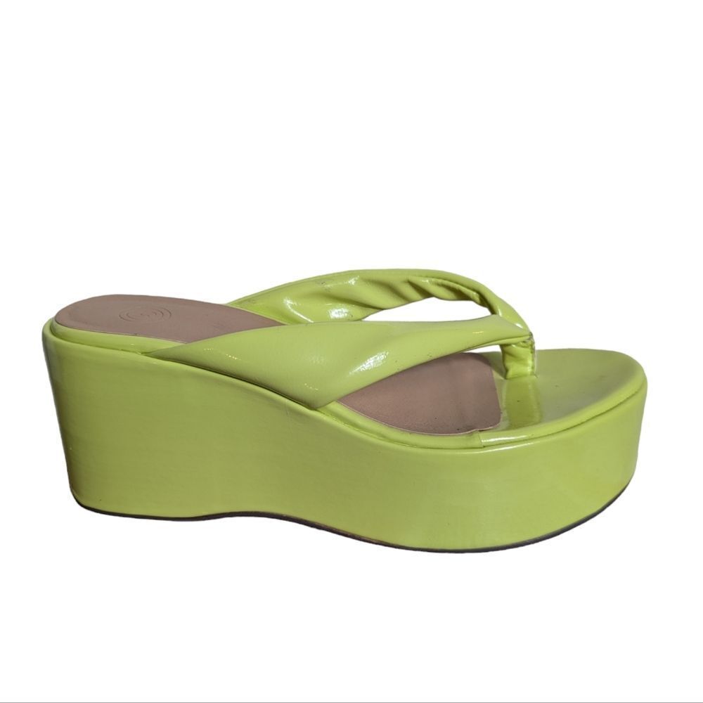 Urban Outfitters Neon Green Platform Slides